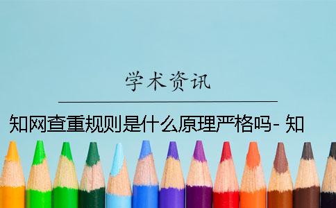 知网查重规则是什么原理严格吗- 知网论文查重是怎么查的